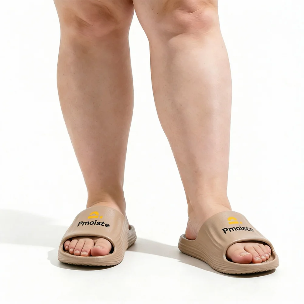 

Wide width women's striped slippers with massage function EVA material anti slip lightweight and soft summer casual shoes