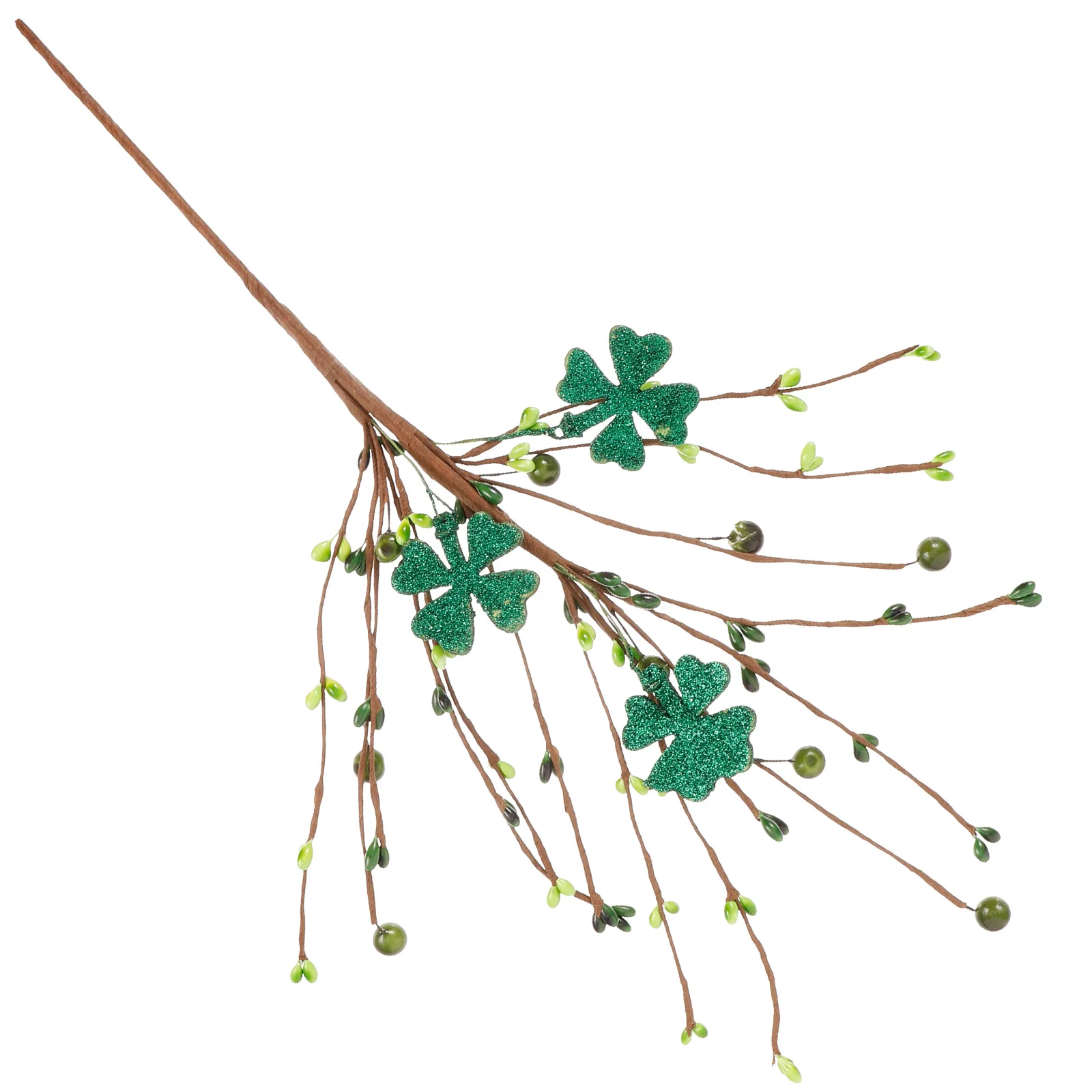 

Fake Greenery Stem Four Leaf Clover Branch Artificial Shamrock Pick St Patrick's Day Party Decoration Faux Plant Twig