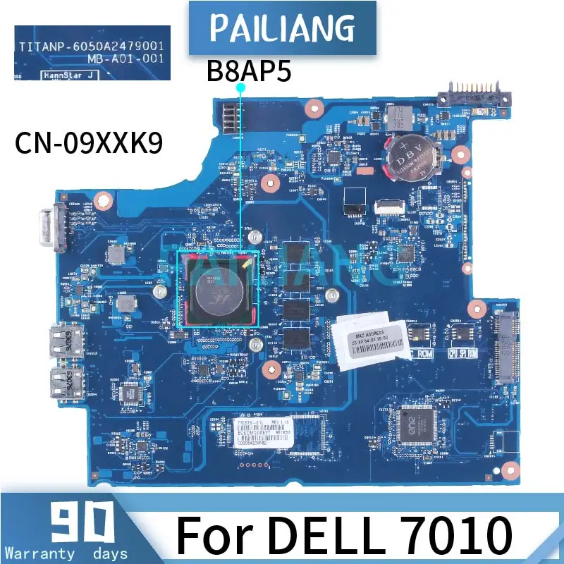 

Материнская плата KoCoQin для ноутбука DELL 7010, материнская плата 6050A2479001 B8AP5 с ОЗУ CN-09XXK9, материнская плата для ноутбука