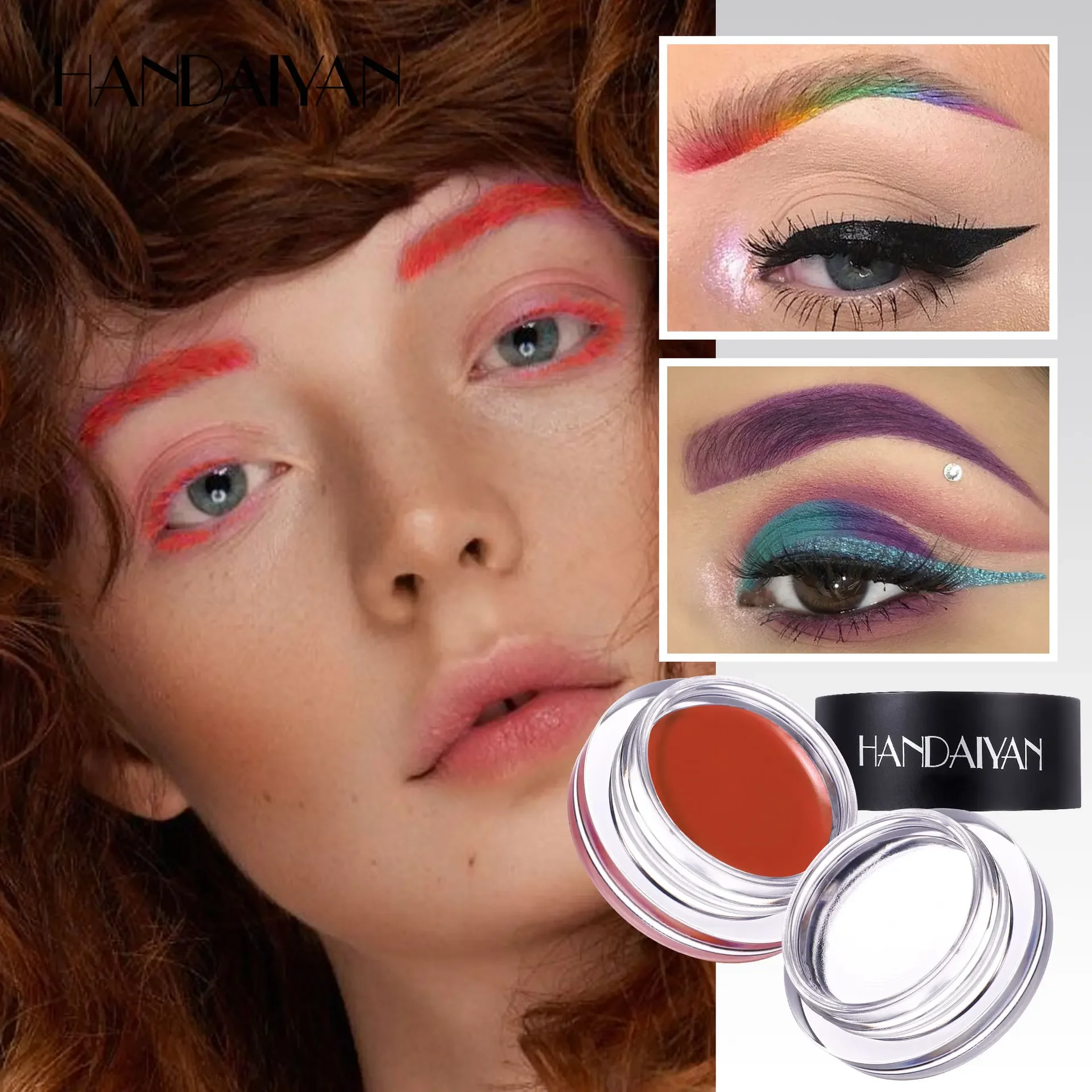 HANDAIYAN 3d façonnage teinte et cire à sourcils longue durée imperméable style résistant à la transfert résistant aux taches 2 en 1 colorant crème à sourcils