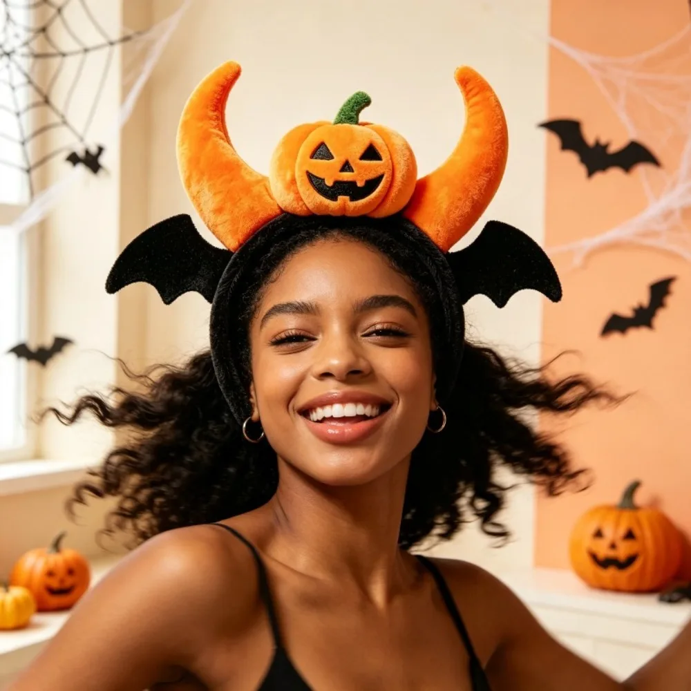Photo Booth Prop The Terrifying Halloween Pumpkin Headpiece Is Perfect for Horror Themed Party Role-playing and Nightclub Events