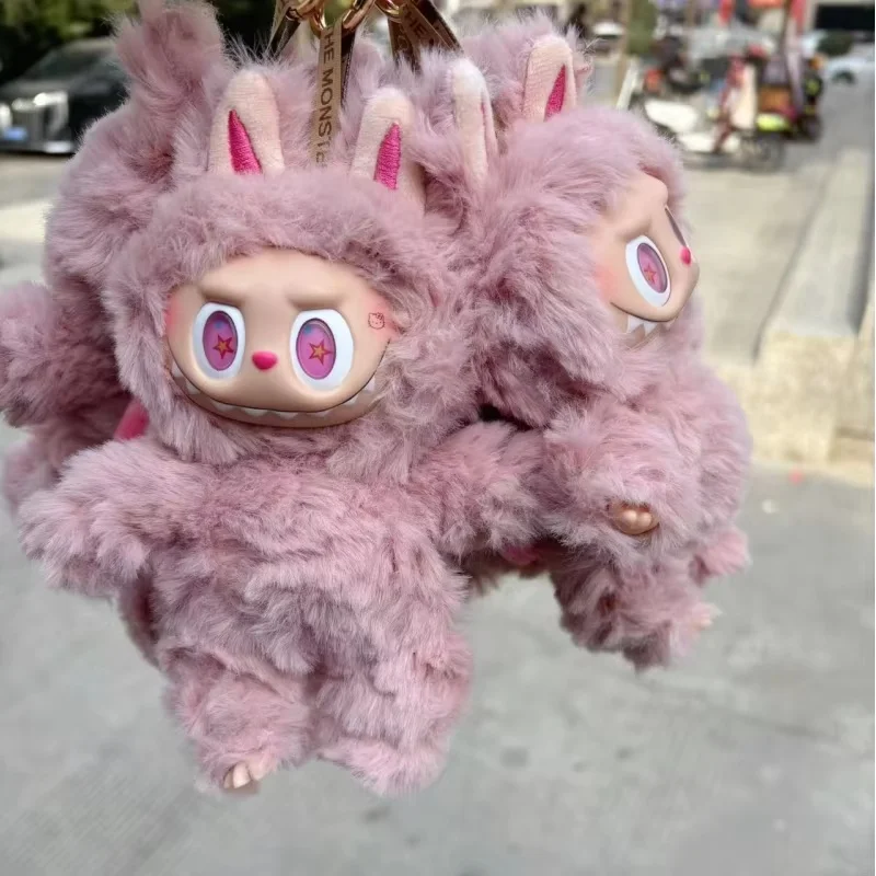 New Arrival 1:1 Replica Monster Labubu Series Pink Angel Zimomo Handmade Vinyl Face Doll Pendent Cute Decoration Festival Gifts