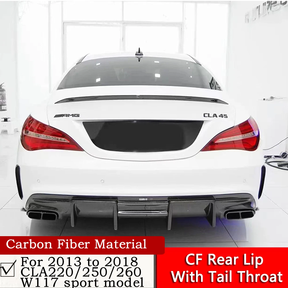 W117 CLA-Class AMG FD Style CF Rear Lip n Tail Throat Carbon Fiber Material FD Rear Diffuser For 2013 to 2019 CLA220/260/45 AMG