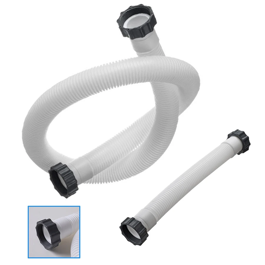 خرطوم مضخة فلتر حوض السباحة الأبيض 40/150 سنتيمتر خرطوم مضخة حمام السباحة لمضخات مرشح الرمل لحمام السباحة انتكس أنظمة المياه المالحة لحمامات السباحة فوق الأرض #2