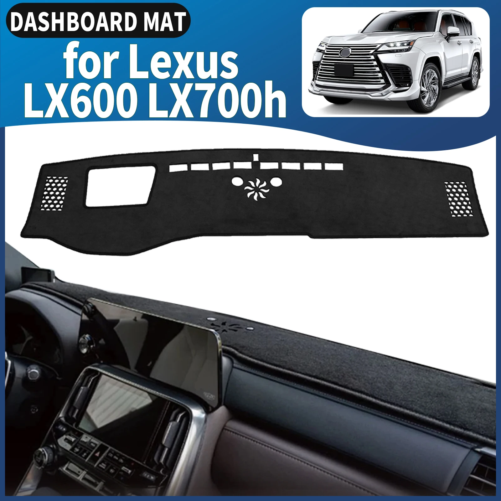 يصلح لكزس LX600 LX700H LX 600 700h Dashmat غطاء لوحة القيادة وسادة DashMat ظلة اكسسوارات السيارات السجاد الواقي