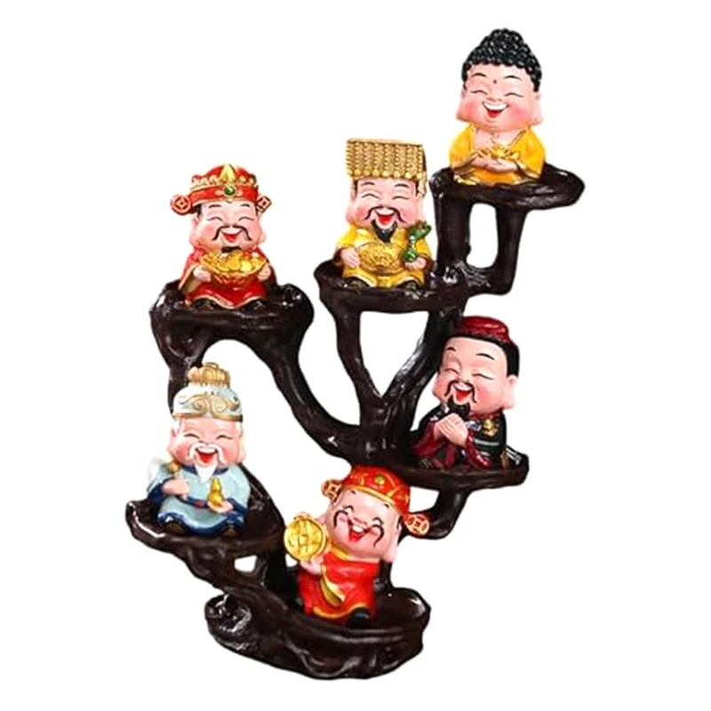 

God Of Good Fortunes Figurine God Of Wealth Statues Collectible Prosperity Sculpture For Newyear Shelf A