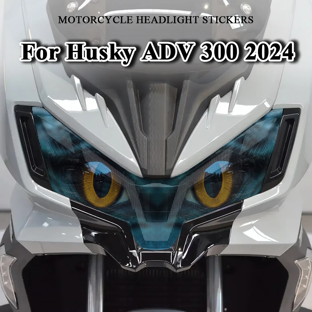 

For Sym Husky ADV300 ADV 300 2024 Motorcycle Headlight Guard Stickers Accessories Waterproof Motorbike Headlamp Protective Decal