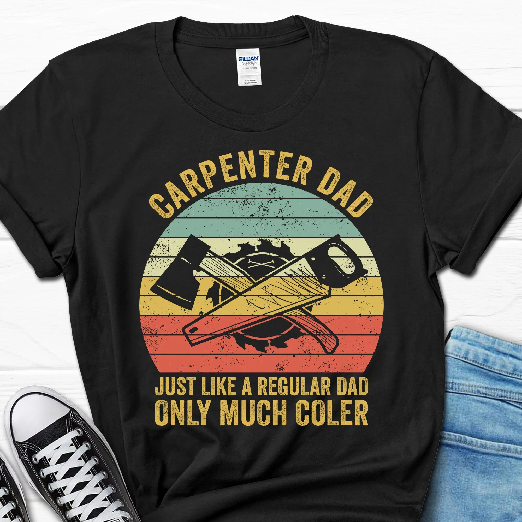 Carpenter Dad Men's T Shirt Papa Woodworking Lover For Him Funny Husband Father's Day s Men From Wife