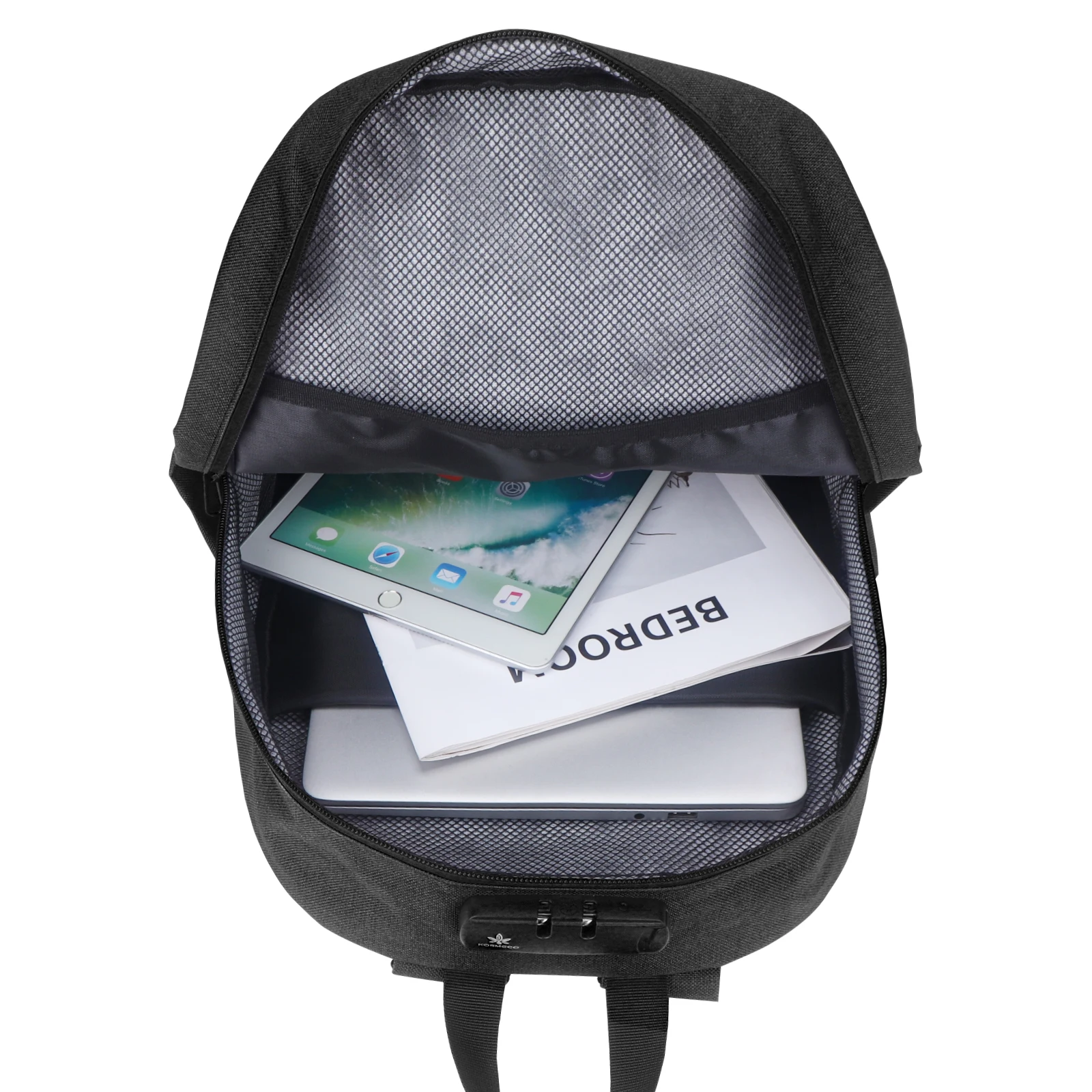 Smell Proof Backpack with Lock Activated Carbon Lining Backpack for Travel Commuter Large Capacity Smell Proof Container