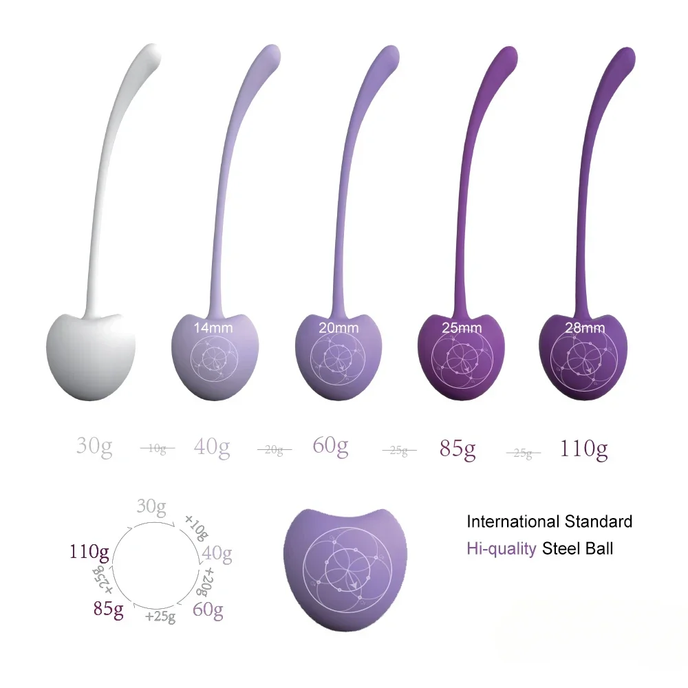 5pcs/set Smart Kegel Balls Vaginal Tighting Exercise Kit Cherry Bolas Chinas Vaginal Ben Wa Balls Vibrators Sex Toys for Woman