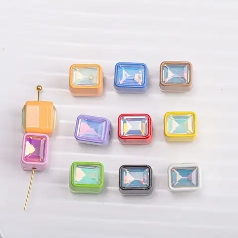 양면 지르콘 크리스탈 합금 금속 비즈, 쥬얼리 제작용, DIY 장식 귀걸이 팔찌 목걸이, 헤어 액세서리