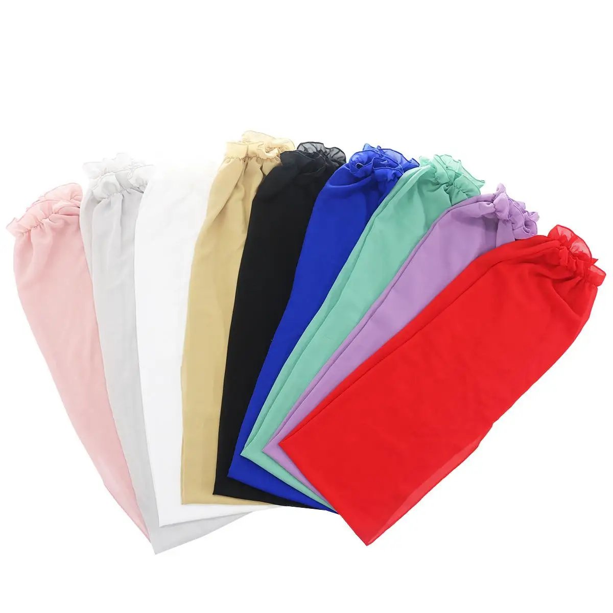 Women Arm Cover Summer Chiffon Shawl Driving Sleeves Sun Protection Shawl Wrap Scarf Beach Cuff Shoulder Raglan Sleeves