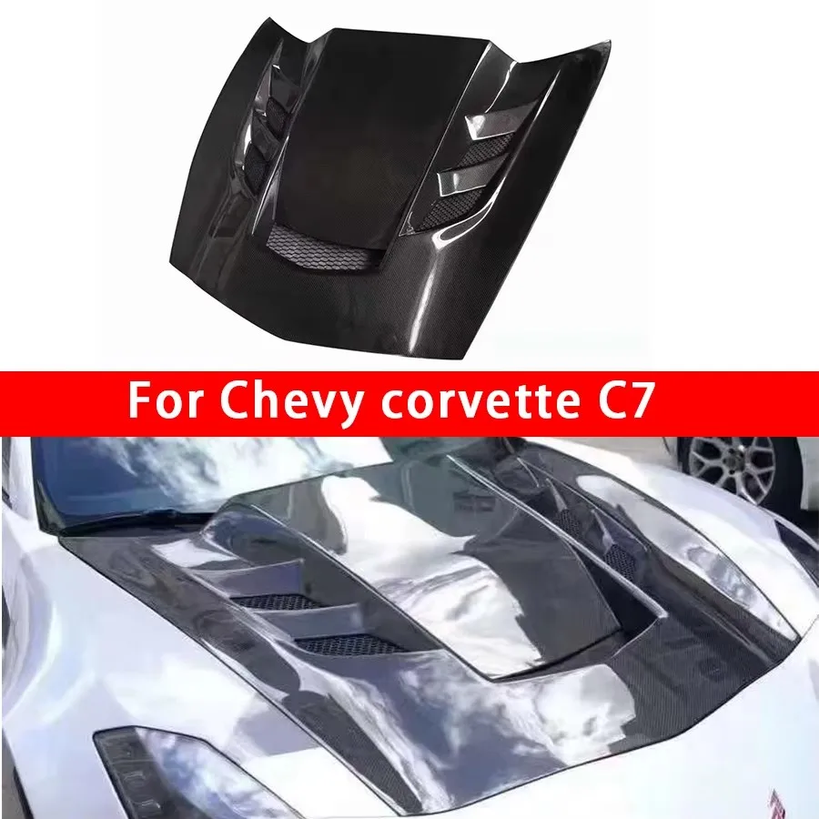 

For Chevy corvette C7 Z06 Carbon Fiber Hood Engine Cover Hood Car Headliner Hood Cover 2014-2019 Car Accessories body kit