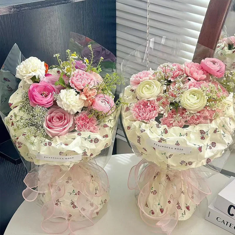 10 Stück rosa Schleife Sydney Papier handgeknetetes Papier Baumwollpapier Blumenstrauß Blumen Geschenkpapier kleines Geschenkverpackungspapier – Detail 7