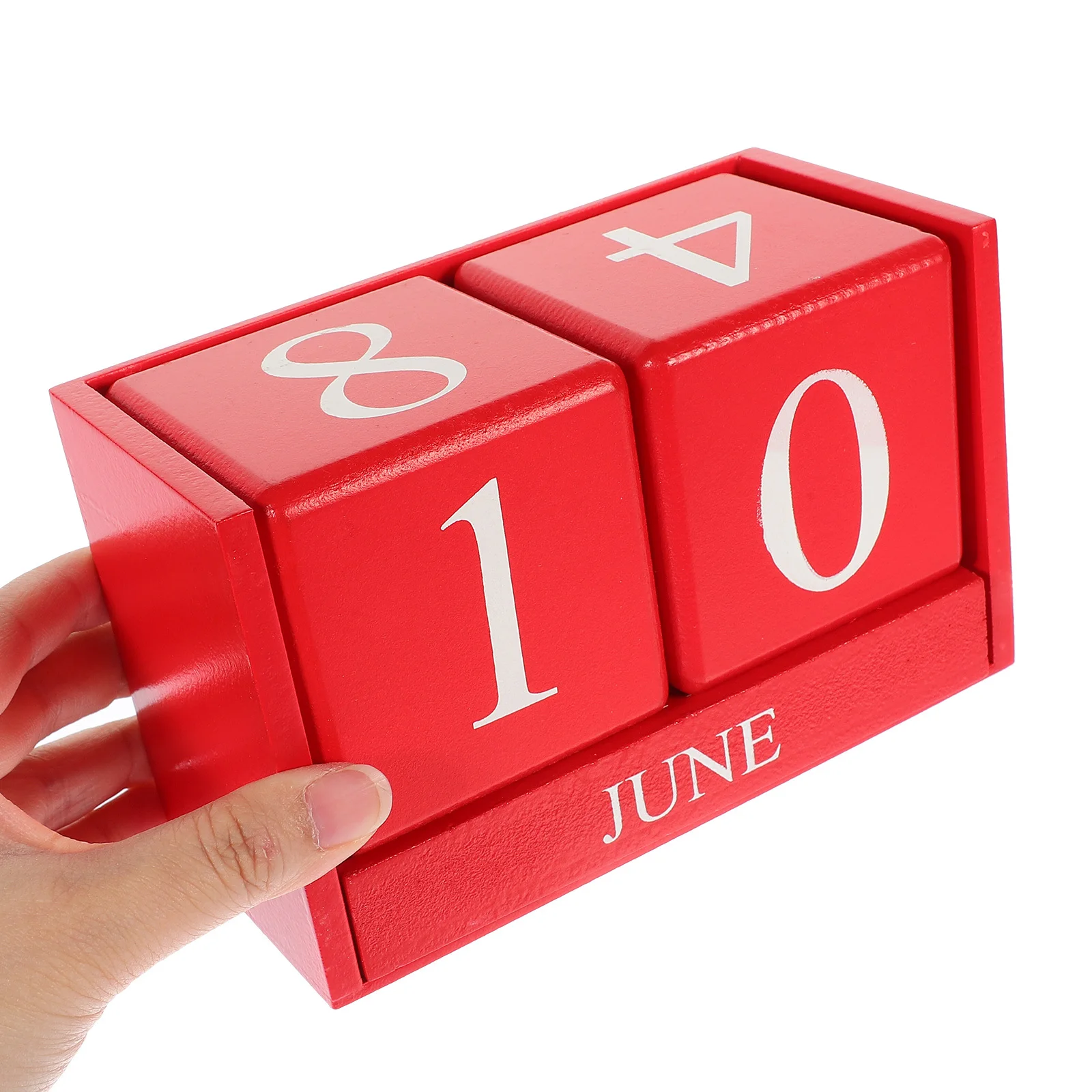 

Wooden Block Desk Reusable Monthly Numbered Blocks Adjustable Home Office Decorative Table Calendar Household Supply