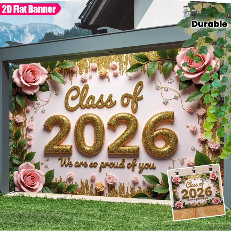 VIKAMA Graduation Party Banners Indoor Outdoor Decor Home Wall Hangings Backdrop Party Decorations for Celebrations