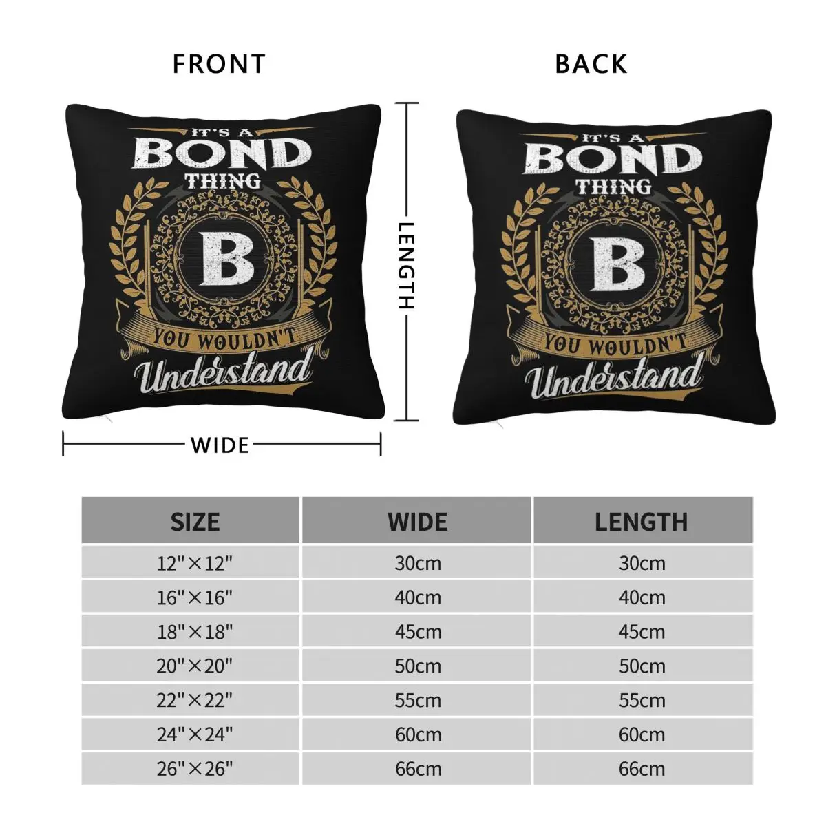 It Is A Bond Thing You Wouldn't Understand Square Pillowcase Polyester Linen Velvet Creative Zip Decorative Home Cushion Case