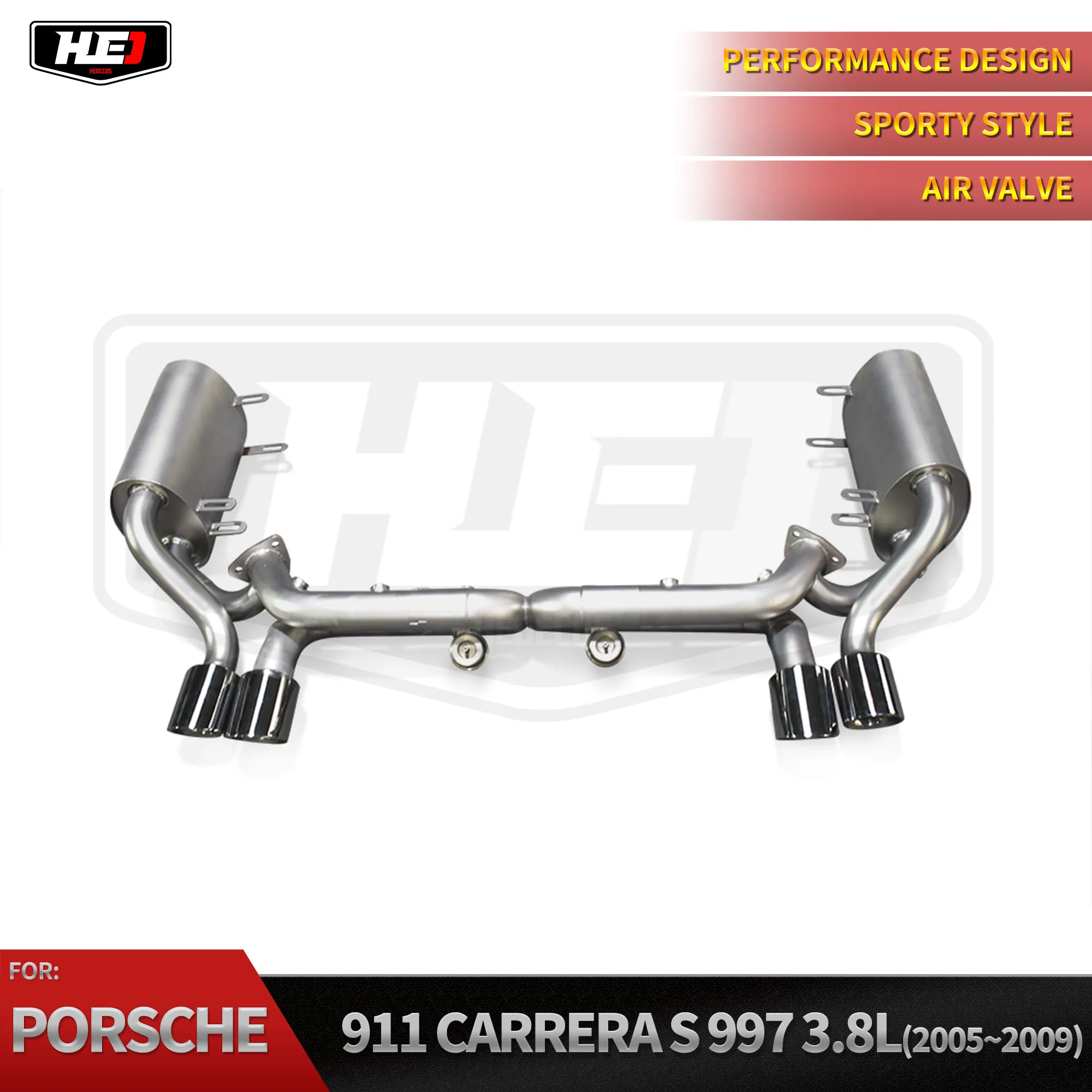 HEO  Performance SUS304 Catback Exhaust System for PORSCHE 911 (997.1/997.2) 3.8 3.6 2004-2012 Valvetronic Exhaust Pipe