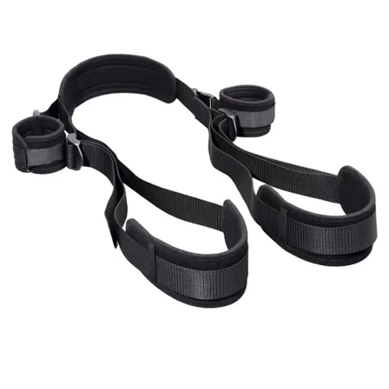 BDSM مجموعة عبودية الجنس غرفة نوم الكبار الجنس سوينغ عبودية ضبط النفس حبل قابل للتعديل مع أصفاد الرقبة والساقين القيود الأشرطة ل