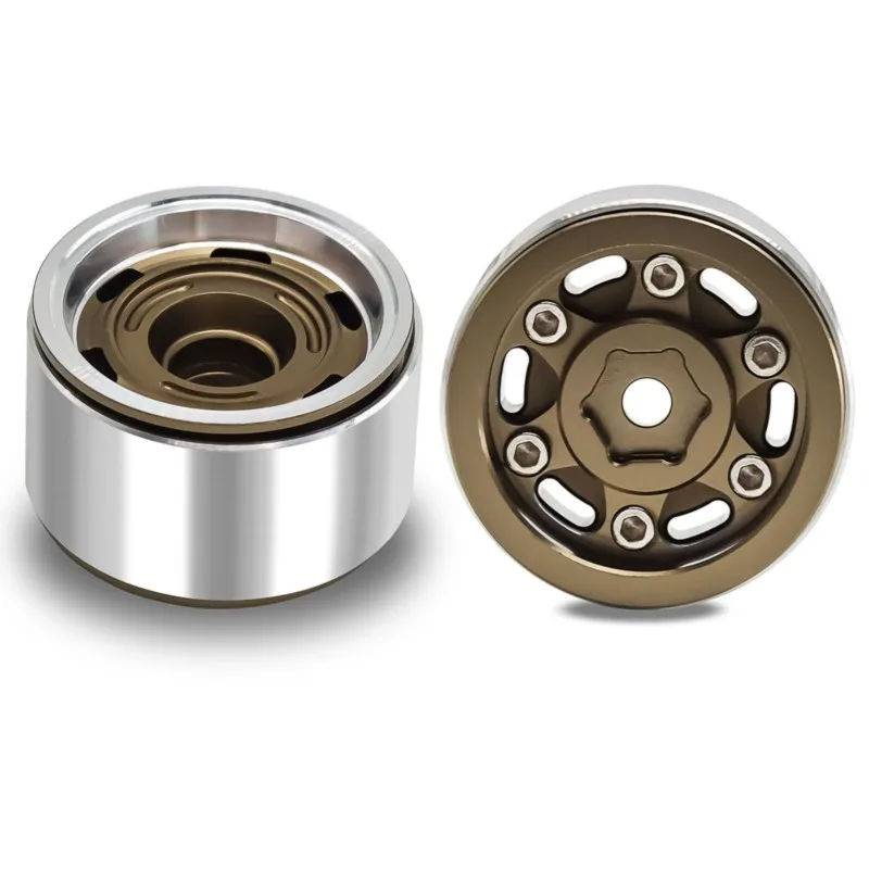 ABJL-RC Car 1/18 For TRX4M SCX24 FCX24 1.0" Tire Hub Kit Wheel Rims Upgrade Accessories