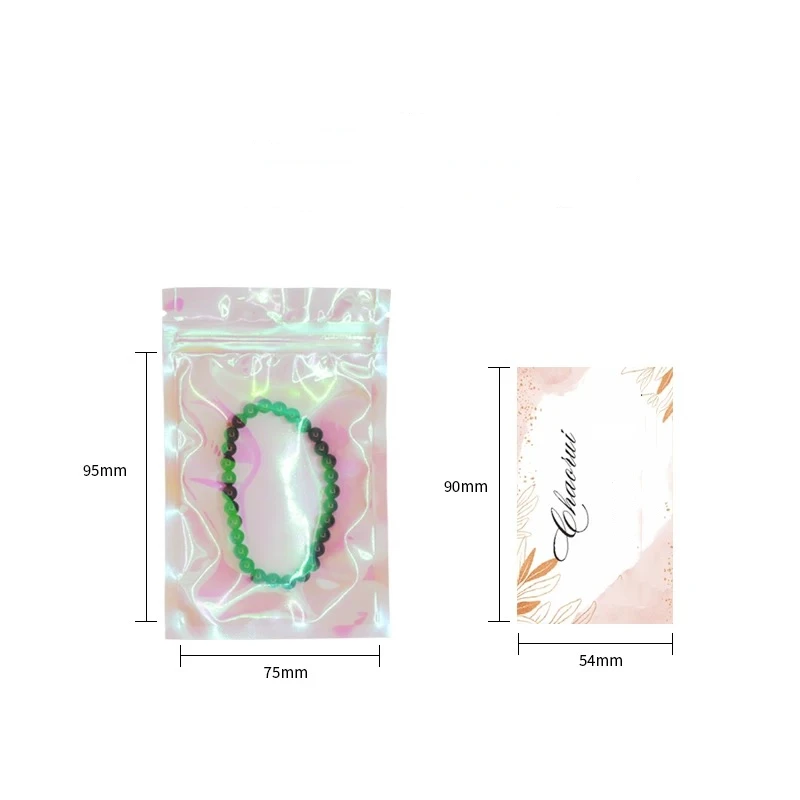 

100pcs Iridescent Zip lock Bags Pouches Cosmetic Plastic Laser Iridescent Bags Holographic Makeup Bags Hologram Zipper Bags