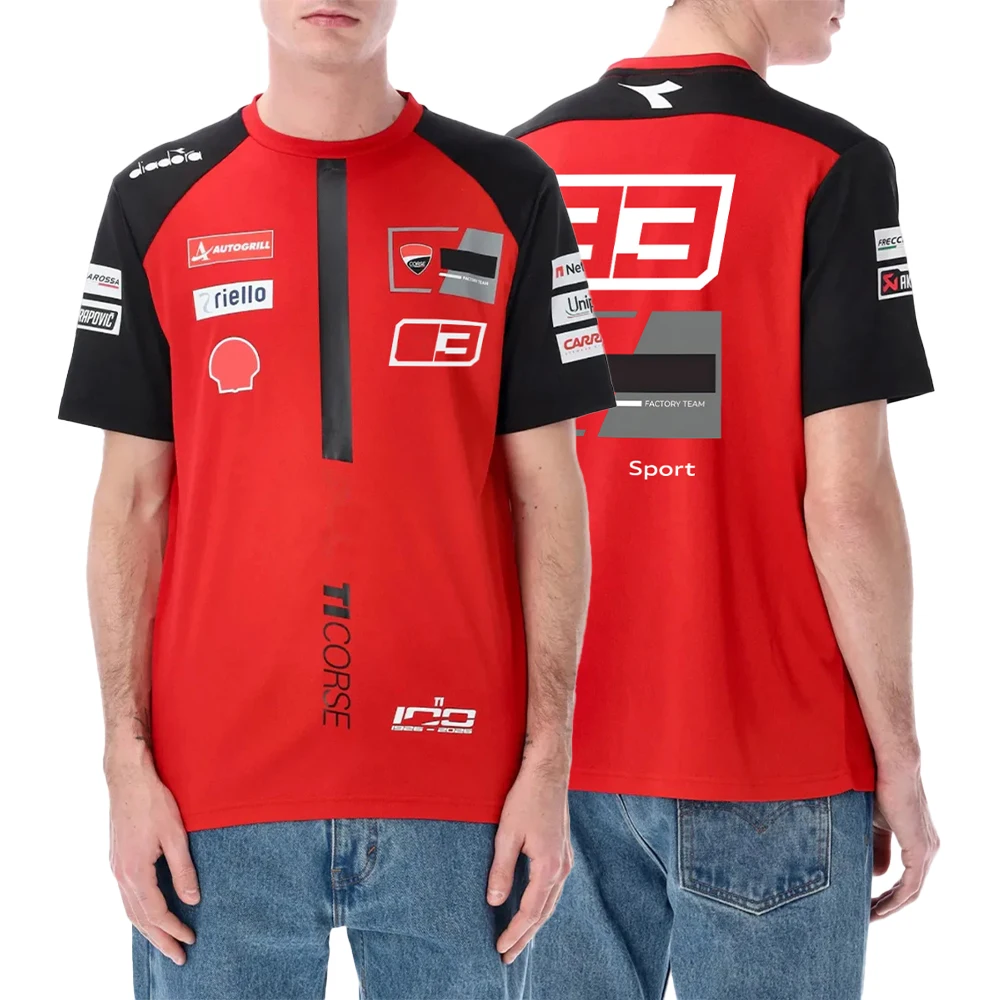 New Men's Francesco Bagnaia 63 Racing Team T-shirt 3D Outdoor Sports Quick Dry Short Sleeve Tee Daily Casual Plus Size T-shirts