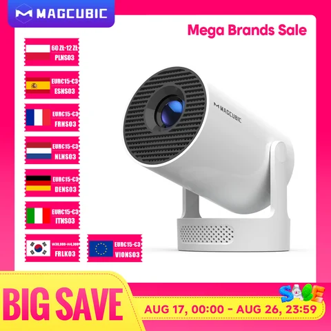 Magcubic Projector HY300 PRO + 8K Android 14 Dual Wifi6 Allwinner H726 BT5.4 1080P 1280*720P Home Cinema Outdoor Projetor