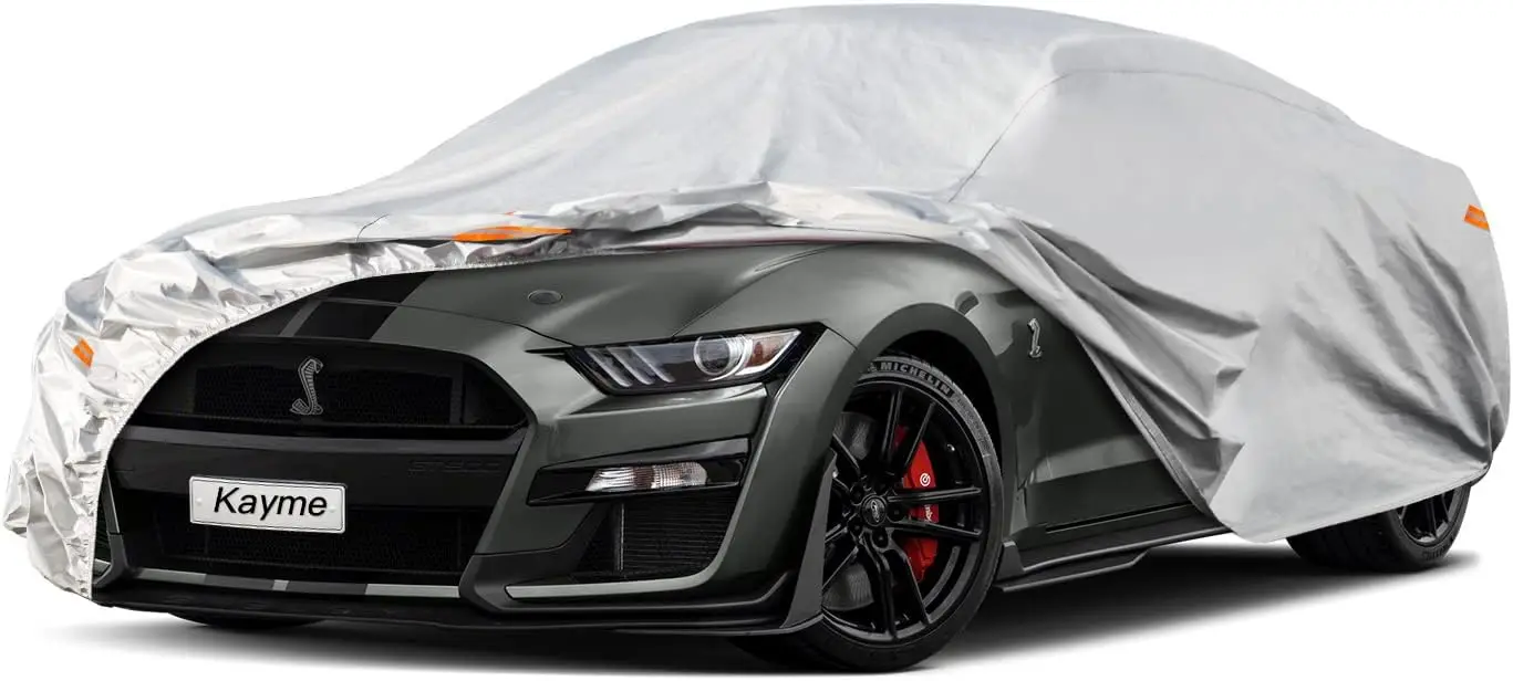 

6-Layer Waterproof Car Cover for Ford Mustang/Shelby (1964-2025), All-Weather Protection with Sun and UV Shield