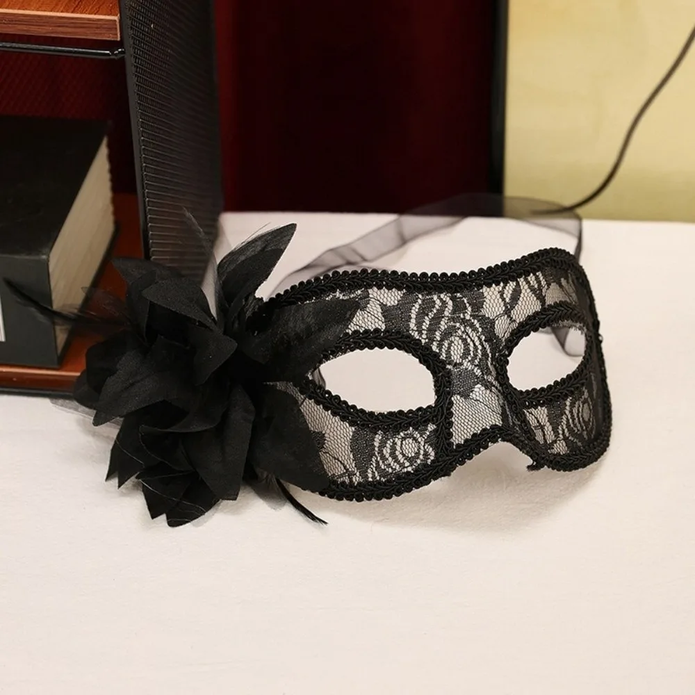 Novelty Flower Half-Face Mask Seductive Style Cosplay Feather Mask Multicolor Masquerade Masquerade Ball Mask Girl