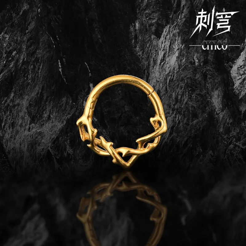 

HQ Thorn Piercing Ring Hook Nose Loop Hypo 8mm 10mm Allergenic Titanium Alloy Ear Nose Rings Jewelry Piercing Accessories Unisex