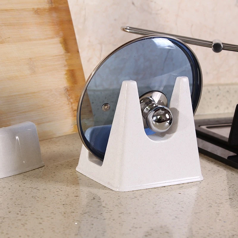 プラスチック製鍋蓋まな板兼用ラックカバーラック、穴あけ不要、多機能家庭用キッチン鍋蓋置き棚