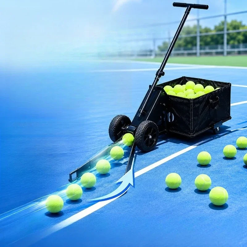 Foldable Tennis Pickup Cart Large Capacity Tennis Collection Cart Wear Resistant Balls Picking Carts Portable Sports Accessories