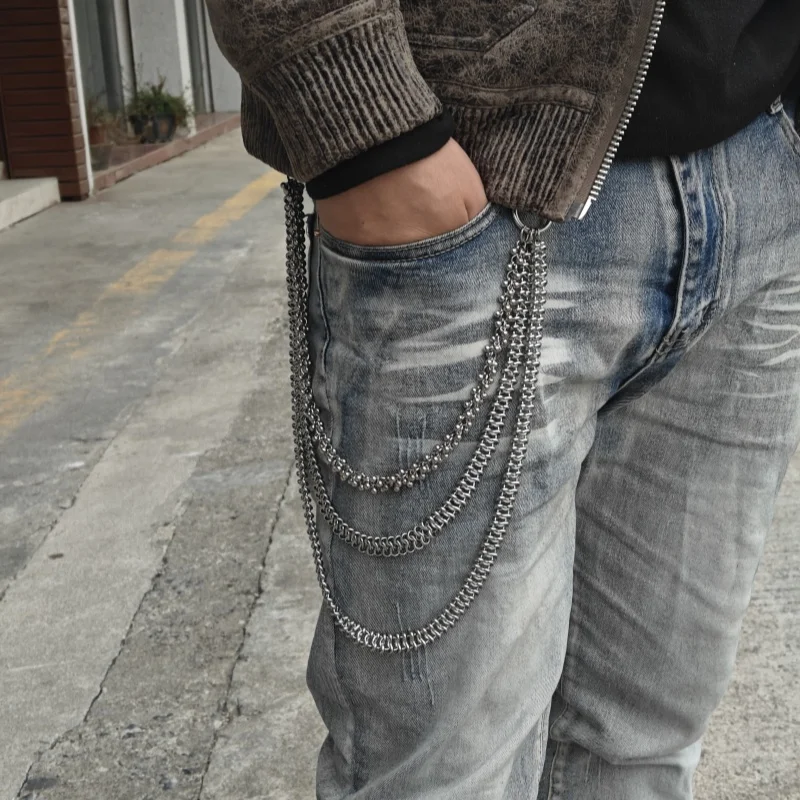 2025 New Model Cuban Style Stainless Steel Eight Character Pants Chain Hip Hop Men And Women One\'s Waist Luxury Accessories