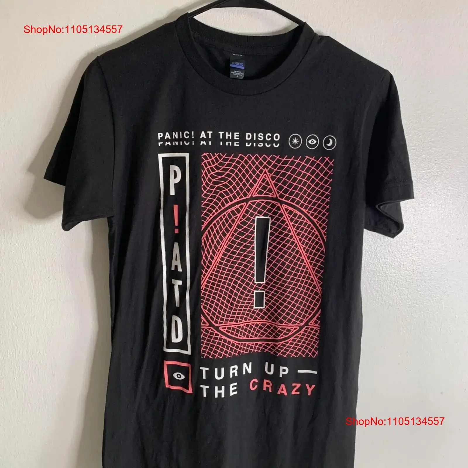 

Футболка Panic At The Disco Turn Up Crazy, размер S, маленькая винтажная стираная мягкая уличная одежда, универсальная стильная футболка с растянутым рисунком