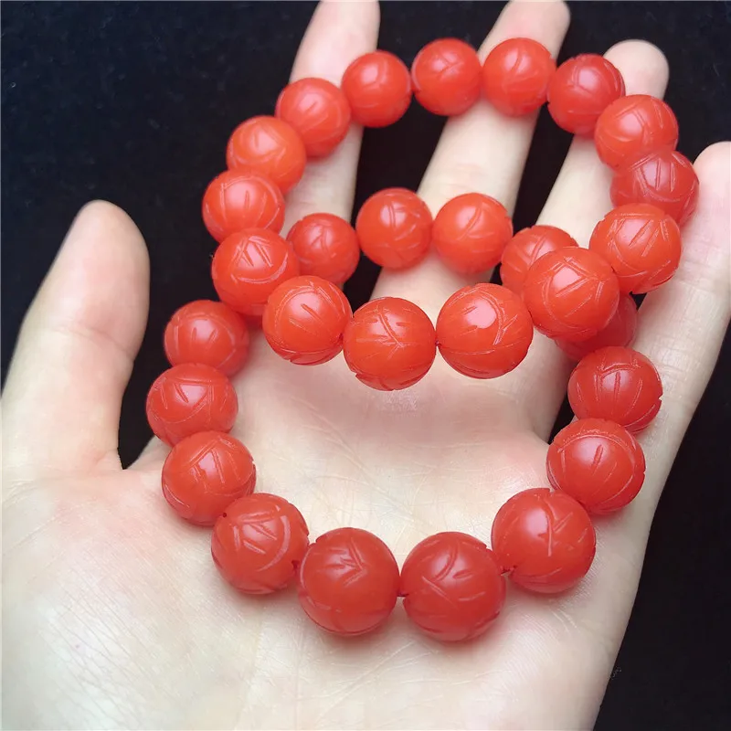 Factory Supply Baoshan Southern Agate Lotus Bracelet Brocade Frosted South Red Jade Matte