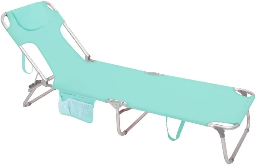 

Складной алюминиевый шезлонг с отверстием для лица, регулируемой спинкой, портативный для пикника на открытом воздухе и релаксации газона