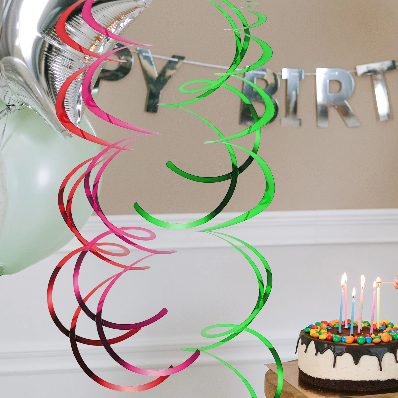 

30pcs Hanging Rainbow Swirl Spiral Decoration Party Ceiling Decor For Birthday Baby Shower Wedding Christmas Halloween Festival