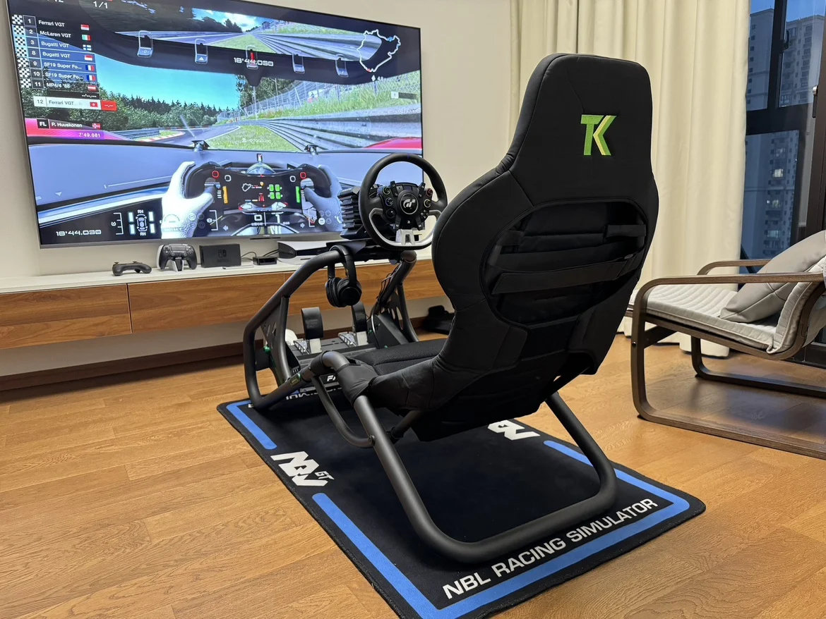 Home racing emulator seat bracket steering wheel bracket