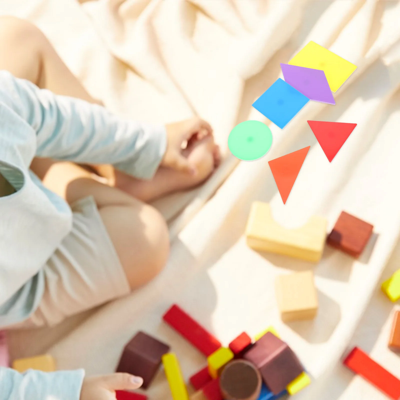 12Pcs Magnetic Geometry Teaching Set Kids Learning Shapes Sorting Puzzle Color Cognition Educational Tool for Preschool