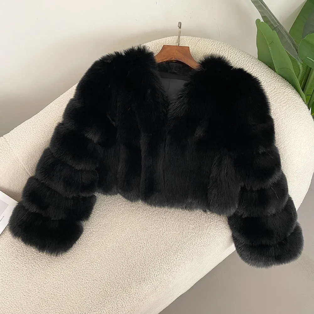 New Fashion Fur Coat Artificial Winter Jacket Women Faux Fur Collar Jacket Luxury Outwear American Loose Thick Warm Female Coat