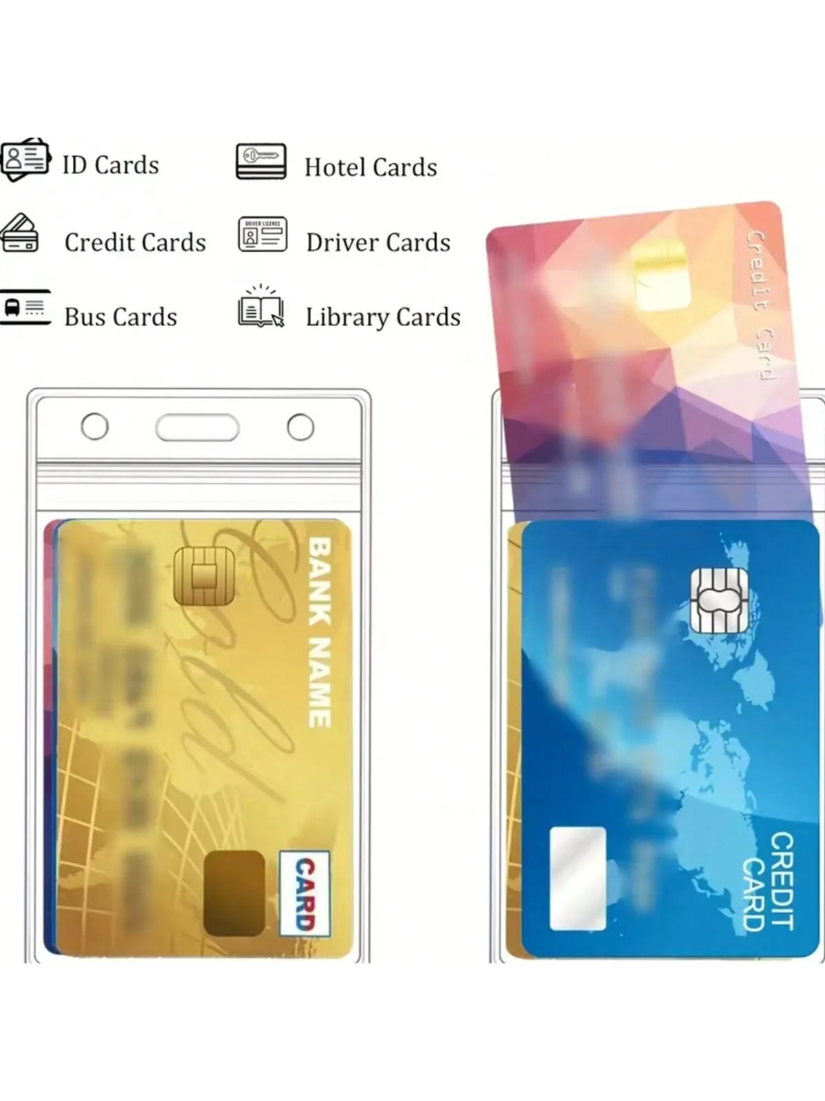 مقاوم للماء حامل بطاقة شفافة البلاستيك حامي حالة الأعمال حافلة البنك بطاقة الائتمان حامي حاملي شارة بطاقة الهوية #3