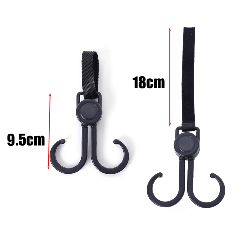 New Baby Stroller Double Hooks Multifunctional Hook For Bicycles Motorcycles Scooters 360 Degree Rotatable Organizer Hanger Hook