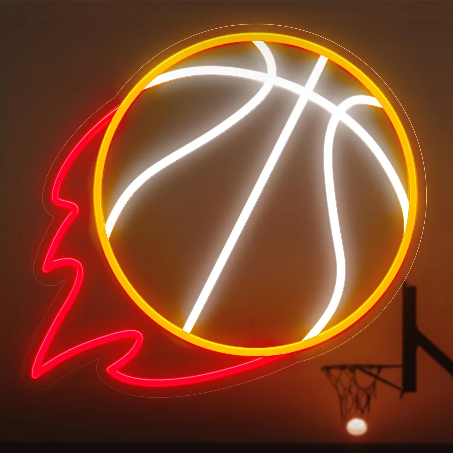 

Basketball Neon Sign USB Dimmable LED Neon Light for Bedroom Living Room Bar Game Room Man Cave Party Wall Decor Gift for Family