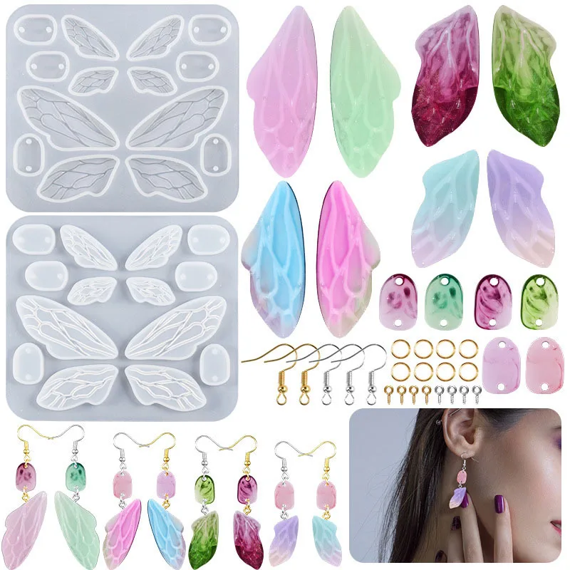 Butterfly Wing Decor Earring Silicone Mold for Women Girls DIY Epoxy Resin Craft Pendant Ornament Jewelry Making Findings