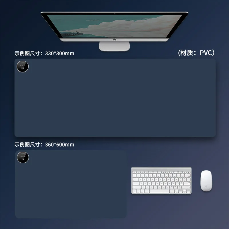 แผ่นรองเมาส์แบบอุ่นพร้อมจอแสดงผลดิจิตอล 5 ระดับ เครื่องทำความร้อนสำหรับโต๊ะทำงาน/อ่านหนังสือขนาดใหญ่ พร้อมแผ่นรองคีย์บอร์ดหนัง แผ่นรองโต๊ะอุ่นขนาดใหญ่