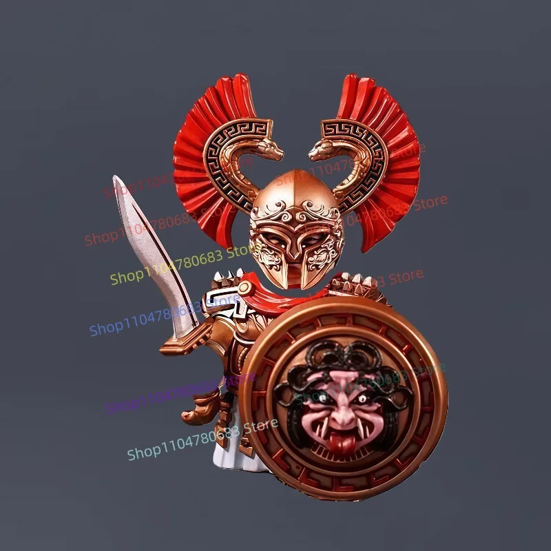 MOC اللبنات الفيلق الروماني قائد عمل صغير الشكل التجمع نموذج عرض تمثال أنيمي الكرتون لعبة الزخرفية هدية