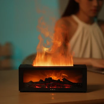 벽난로 불꽃 가습기 침실 지속 향기 기계, 시뮬레이션 불꽃 아로마 테라피 기계, 가정용 벽난로, 신제품