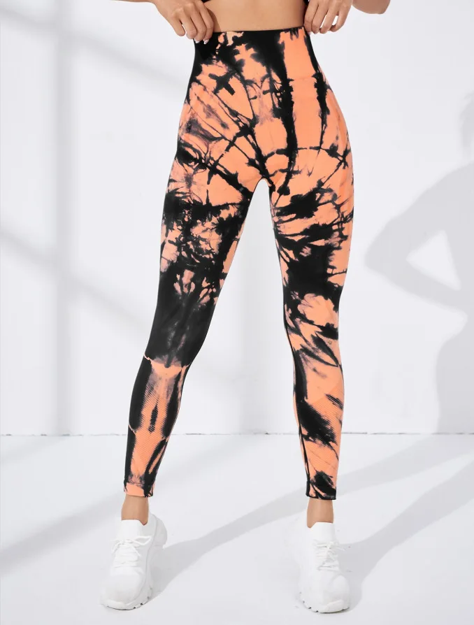 Seamless Tie Dye Leggings Women for Fitness Yoga Pants Push Up Workout Sports Legging High Waist Tights Gym Ladies Clothing