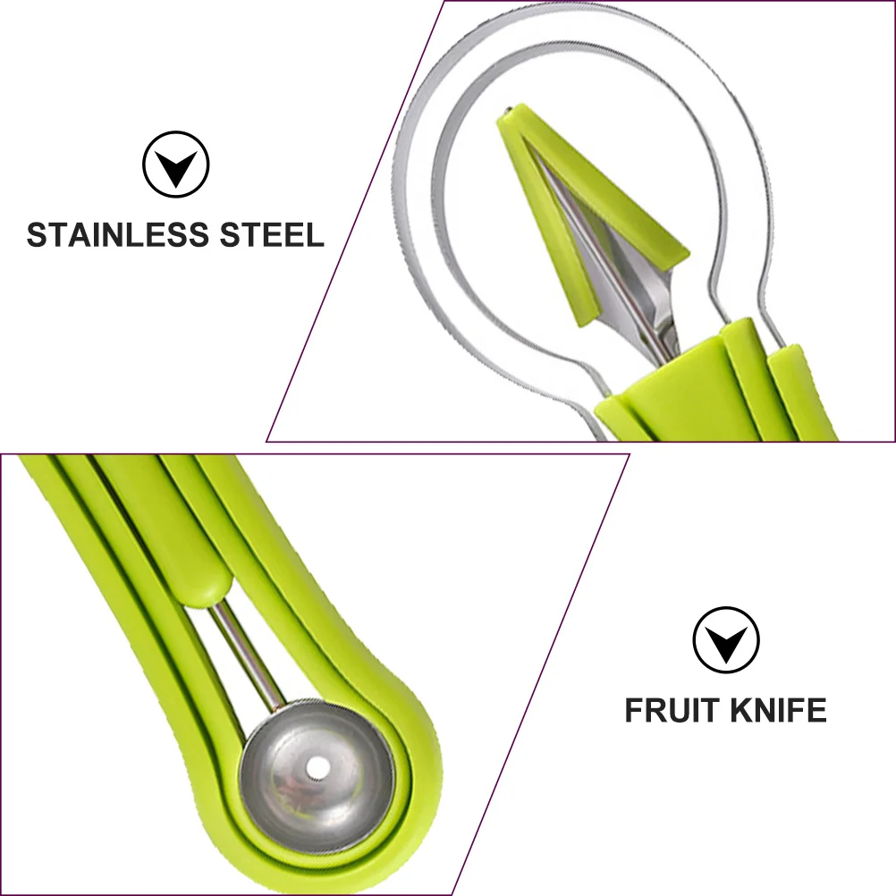 

1 Set Of Stainless Steel Carving Tools 304 Fruit Scoop Melon Baller Watermelon Cutter Kitchen Gadget Portable Fruit Digger Corer
