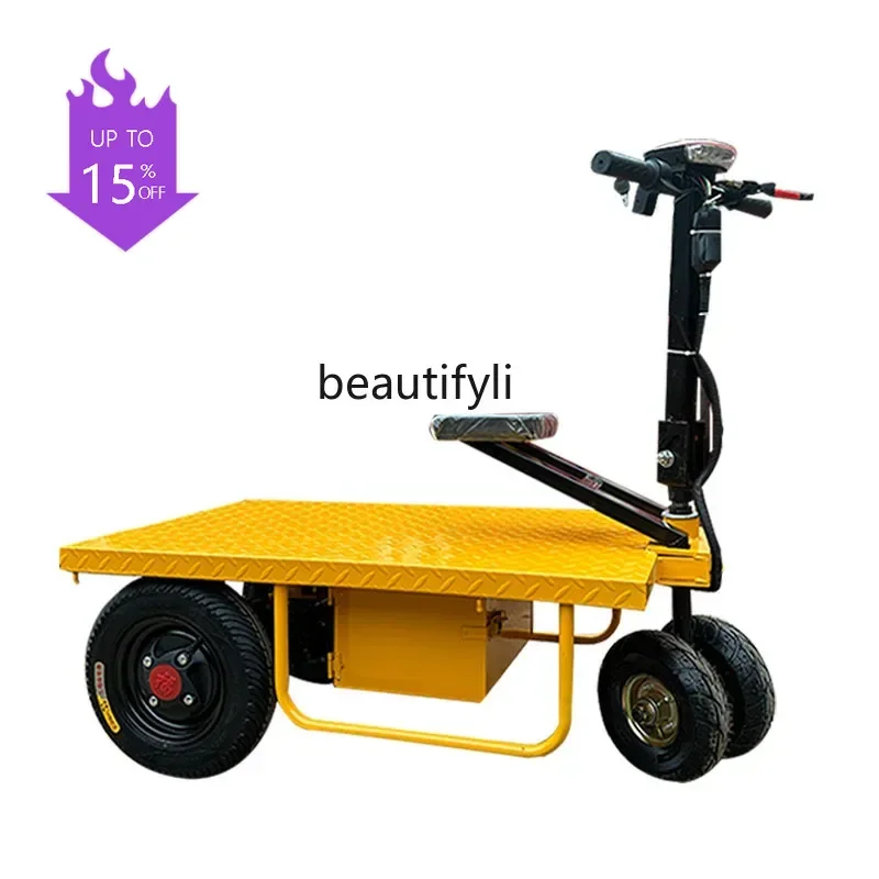 Q181  Folding Electric Flat Truck Load Four-Wheel Elevator Cargo Pulling Inserts and Arranges Hand Push Trolley